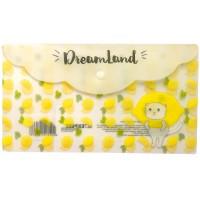 Папка-конверт на кнопке "Dreamland. Лимон", 130x230 мм, 180 мкм