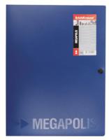 Папка с 3 клапанами на кнопке "Megapolis", А4, 8 мм, синяя