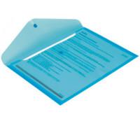 Папка-конверт на кнопке, цвет: синий прозрачный
