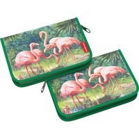 Пенал-книжка "Flamingo" пластиковый, 135x205x30 мм