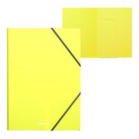 Папка на резинках пластиковая "Neon", А4, желтая