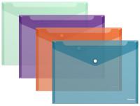 Комплект папок-конвертов на кнопке "Envelope", B5, 180 мкм, полупрозрачная (24 штуки в комплекте) (количество товаров в комплекте: 24)