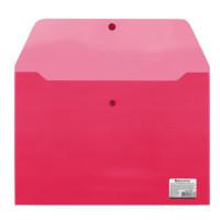 Комплект папок-конвертов с кнопкой "Brauberg", А4, цвет: тонированный красный (15 папок в комплекте) (количество товаров в комплекте: 15)