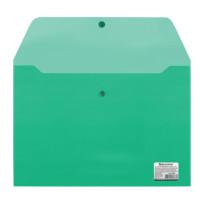 Комплект папок-конвертов с кнопкой "Brauberg", А4, цвет: тонированный зеленый (15 папок в комплекте) (количество товаров в комплекте: 15)