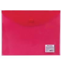 Комплект папок-конвертов с кнопкой Brauberg, А5, 150 мкм, цвет: красный (в комплекте 10 папок) (количество товаров в комплекте: 10)