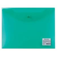 Комплект папок-конвертов с кнопкой Brauberg, А5, 150 мкм, цвет: зеленый (в комплекте 10 папок) (количество товаров в комплекте: 10)