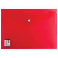 Комплект папок-конвертов с кнопкой Brauberg, А4, 180 мкм, цвет: красный (в комплекте 10 папок) (количество товаров в комплекте: 10)