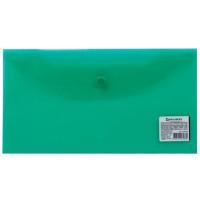 Комплект папок-конвертов с кнопкой Brauberg 250х135 мм, 150 мкм, цвет: зеленый (в комплекте 10 папок) (количество товаров в комплекте: 10)