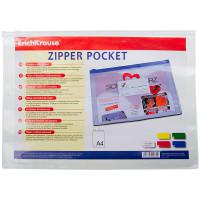 Пакет А4 на гибкой молнии "PVC Zip Pocket" (12 штук в комплекте) (количество товаров в комплекте: 12)