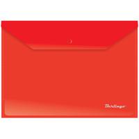 Папка-конверт на кнопке, А4, 180 мкм, красная (10 штук в комплекте) (количество товаров в комплекте: 10)