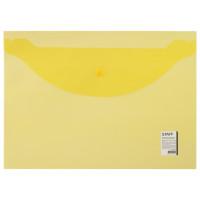 Комплект папок-конвертов с кнопкой "Staff", А4, 0,12 мм, цвет прозрачный желтый (в комплекте 25 папок) (количество товаров в комплекте: 25)