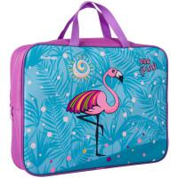 Папка-сумка с ручками "Фламинго", А4, 70 мм, 1 отделение, текстиль