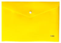 Папка-конверт на кнопке, А5, 180 мкм, желтая