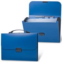 Портфель пластиковый "Energy", А4, 256x330x32 мм, 6 отделений, синий