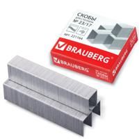 Скобы для степлера "Brauberg", №23/17, 1000 штук, до 120 листов