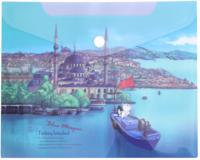Папка-конверт на кнопке "Traveling. Турция", А4, 0,17 мм