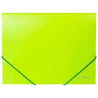 Папка на резинках "Neon", неоновая зеленая, до 300 листов, 0,5 мм