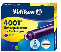 Картридж Pelikan INK 4001 TP/6 (301697) фиолетовые, чернила для ручек перьевых, 6 штук