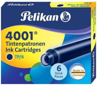 Картридж Pelikan INK 4001 TP/6 (301184) Blue-Black, чернила для ручек перьевых, 6 штук