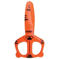 Ножницы с безопасными пластиковыми лезвиями "Тигренок" 120 мм, оранжевые