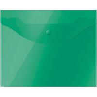 Папка-конверт на кнопке, А5, 150 мкм, полупрозрачная, зеленая