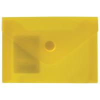 Папка-конверт на кнопке "Brauberg", А7, цвет желтый