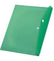 Папка-конверт с кнопкой, А4, зелёная