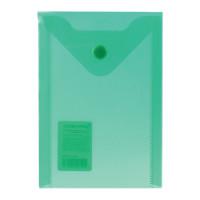Папка-конверт на кнопке, А6, прозрачная зеленая