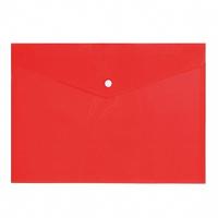 Папка-конверт на кнопке, 0,15 мм, А4, красная