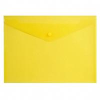 Папка-конверт на кнопке, 0,18 мм, А4, желтая