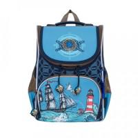 Рюкзак школьный с мешком для обуви, цвет синий, голубой (арт. RA-872-8/1)