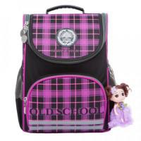 Рюкзак школьный с мешком для обуви, цвет черный + фиолетовый (арт. RA-873-6/1)