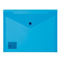 Папка-конверт на кнопке, А5, 180 мкм, цвет синий, 10 штук