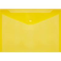 Папка-конверт на кнопке, А4, цвет прозрачный желтый, 0,18 мм, 10 штук