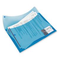 Папка-конверт на кнопке "Carry", А4, синяя, 0,18 мм, двойная, с карманом для визитки