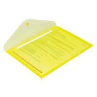 Папка-конверт с кнопкой , А4, прозрачный желтый