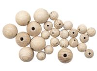 Бусины деревянные Glorex, цвет: неокрашенный, 26 штук, размер: 15-25 мм, арт. 7730586