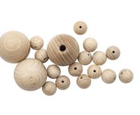 Бусины деревянные Glorex, цвет: неокрашенный, 18 штук, размер: 18-40 мм, арт. 7730584