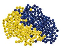 Бусины деревянные Glorex, цвет: желтый, голубой, 236 штук, размер: 6 мм, арт. 7730613