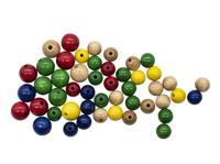 Бусины деревянные Glorex, цвет: разноцветный, 42 штуки, размер: 12-15 мм, арт. 7730597