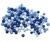 Бусины деревянные Glorex, цвет: голубой микс, 127 штук, размер: 8-10 мм, арт. 7730605