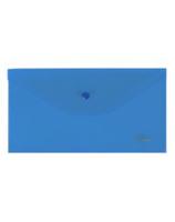 Папка-конверт на кнопке, С6, 180 мкм, синяя