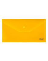 Папка-конверт на кнопке, С6, 180 мкм, желтая