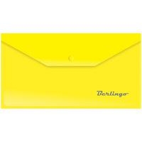 Папка-конверт на кнопке, C6, 180 мкм, желтая