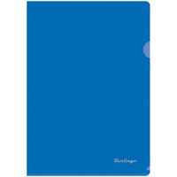 Папка-уголок, А4, 180 мкм, прозрачная синяя