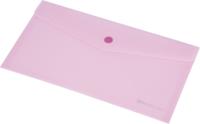 Папка-конверт на кнопке "Focus", 220x110 мм, розовая