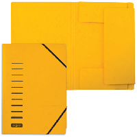 Папка картонная на резинках, желтая