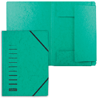 Папка картонная на резинках, зеленая