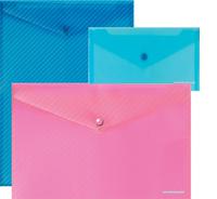 Папка-конверт "Envelope", С6, на кнопке, диагональ, прозрачная