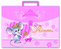 Папка-портфель пластиковый "Мышка-принцесса"